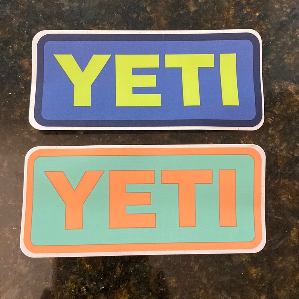 Two yeti stickers